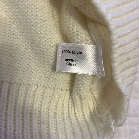 Lane Bryant Fair Isle Cable Knit Sweater Women 18/20 Ivory Cabin Preppy Winter - Picture 10 of 11